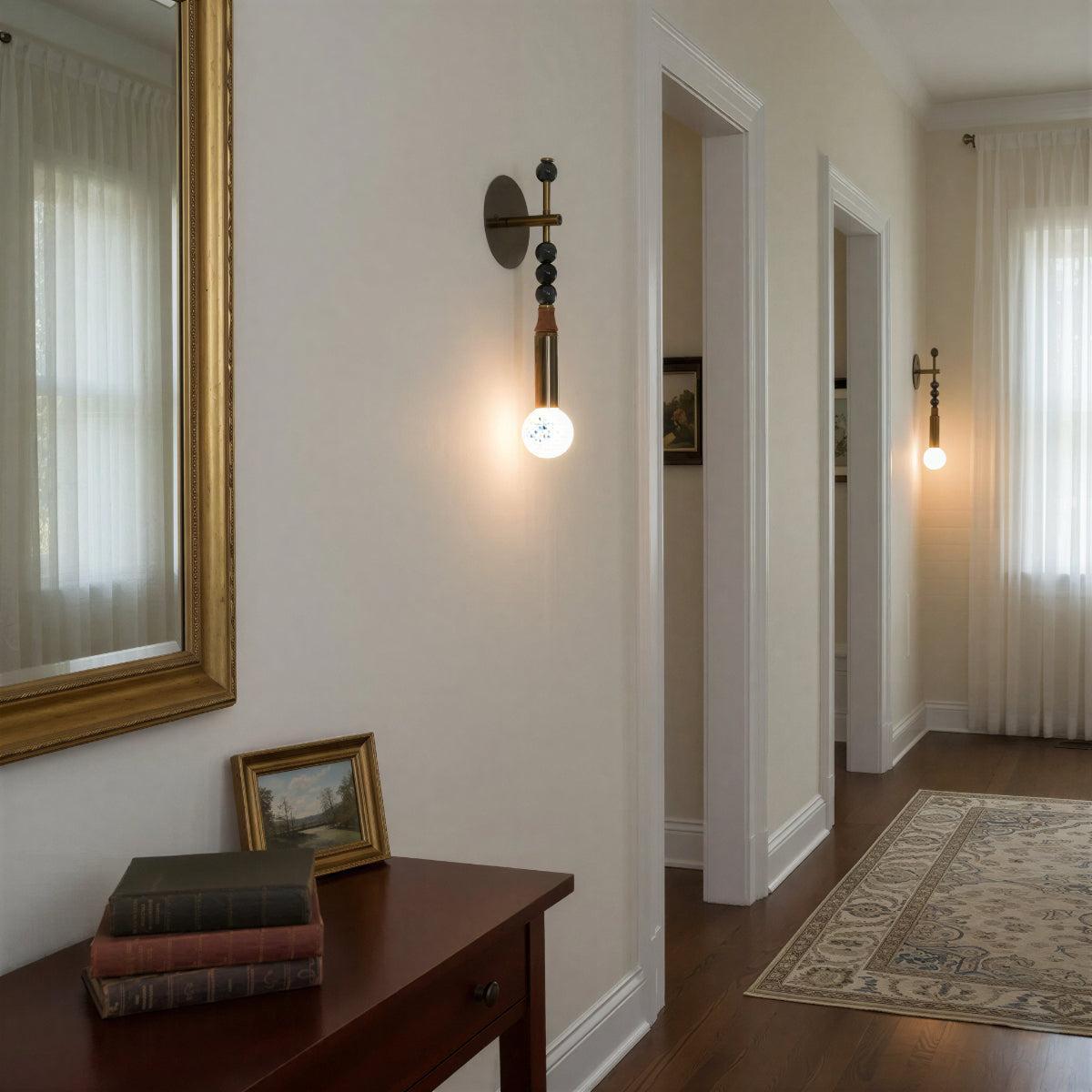 Antique Brass Wall Light With Contemporary Candle Sconce For Interior Lighting Design