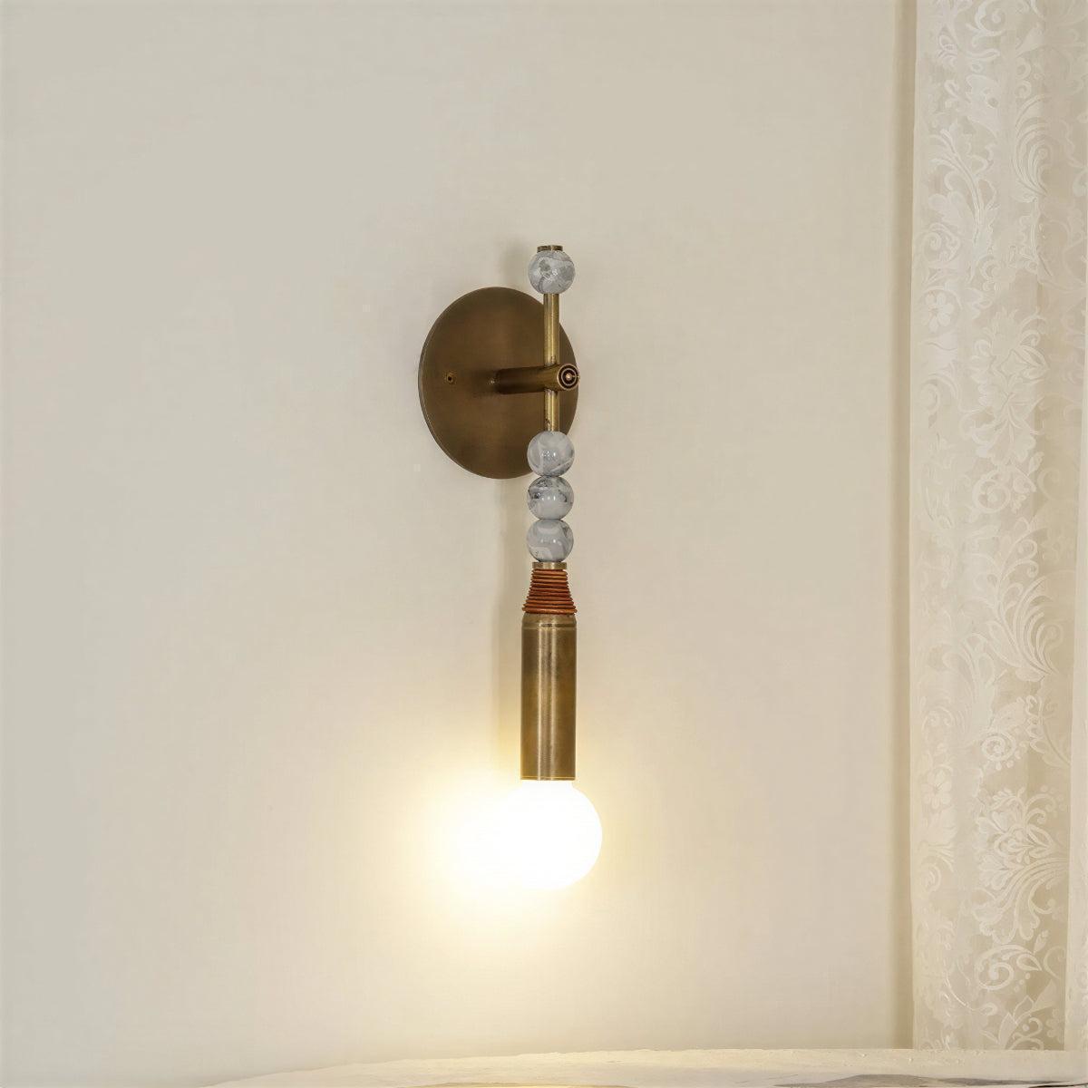 Antique Brass Wall Light With Contemporary Candle Sconce For Interior Lighting Design