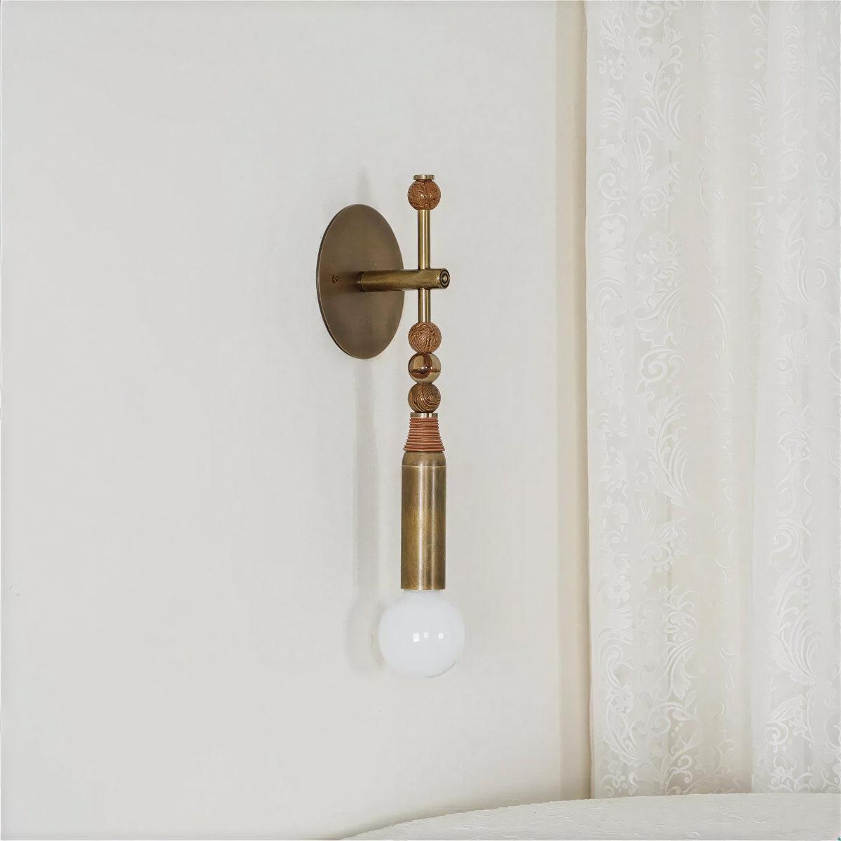 Antique Brass Wall Light With Contemporary Candle Sconce For Interior Lighting Design