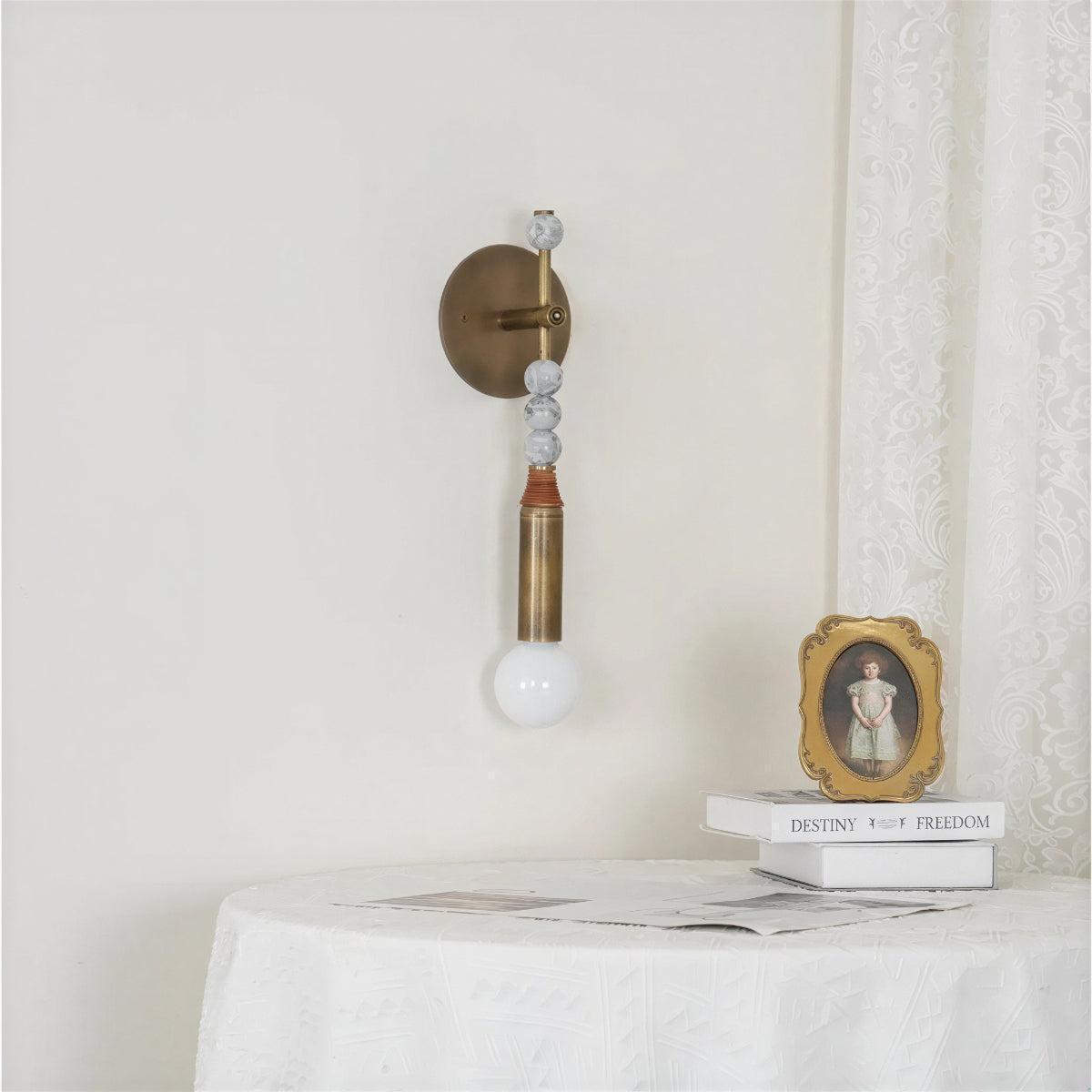 Antique Brass Wall Light With Contemporary Candle Sconce For Interior Lighting Design