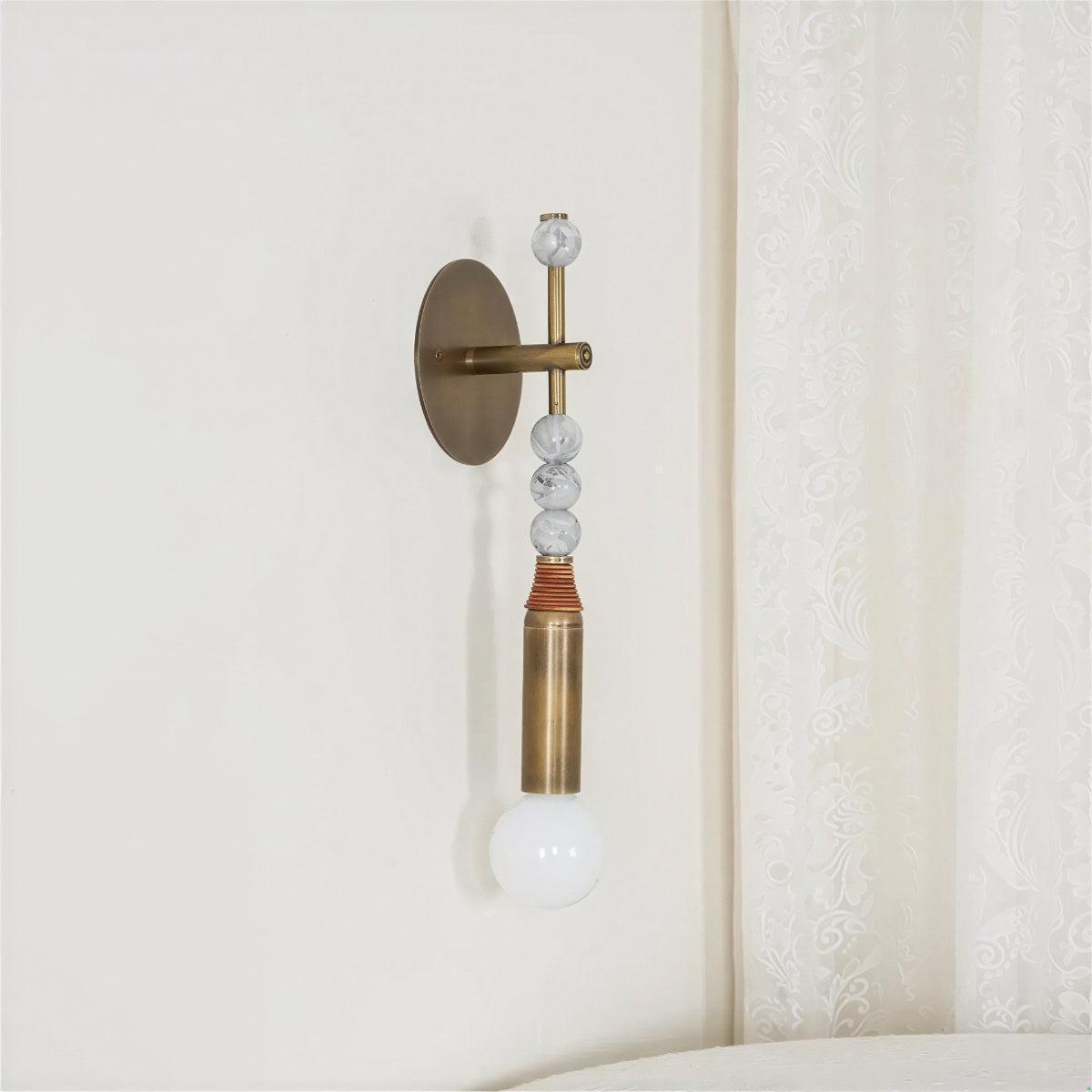Antique Brass Wall Light With Contemporary Candle Sconce For Interior Lighting Design