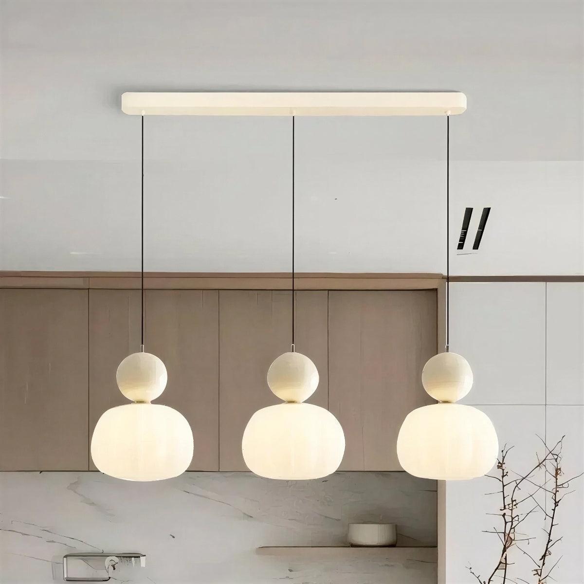 Art Deco Styled Hanging Pendant Light With Cream Coloured Shade
