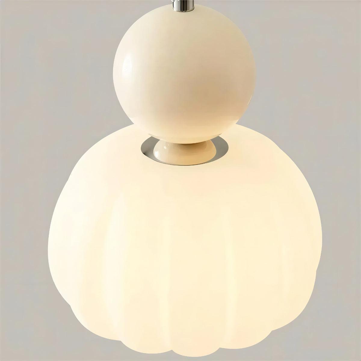 Art Deco Styled Hanging Pendant Light With Cream Coloured Shade