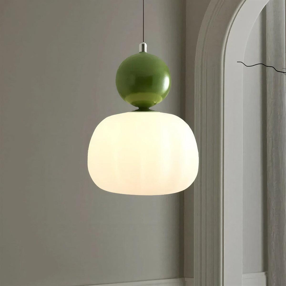 Art Deco Styled Hanging Pendant Light With Cream Coloured Shade