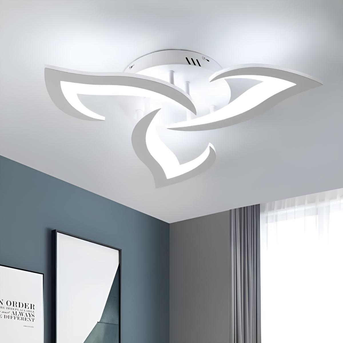 Artistic Contemporary Flush Ceiling Light With Modern Flower Design