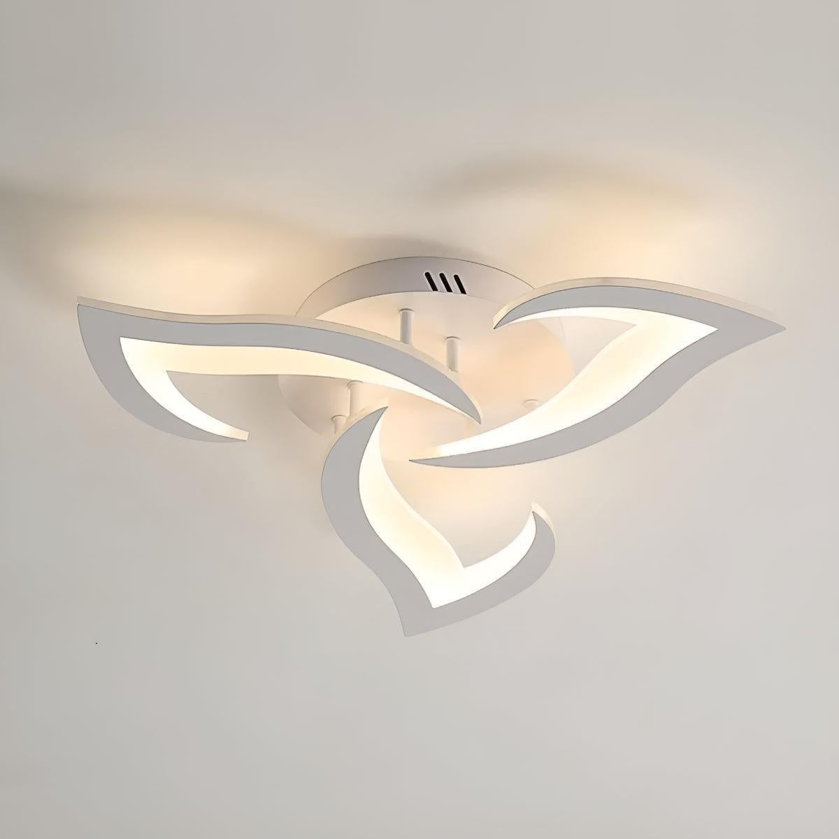 Artistic Contemporary Flush Ceiling Light With Modern Flower Design