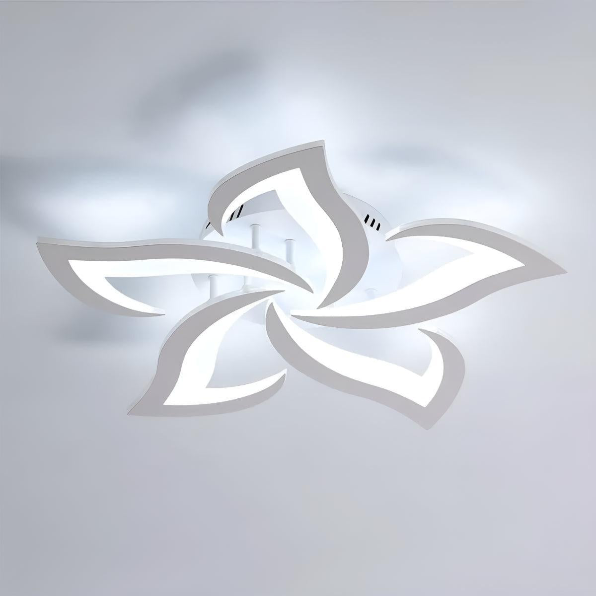 Artistic Contemporary Flush Ceiling Light With Modern Flower Design