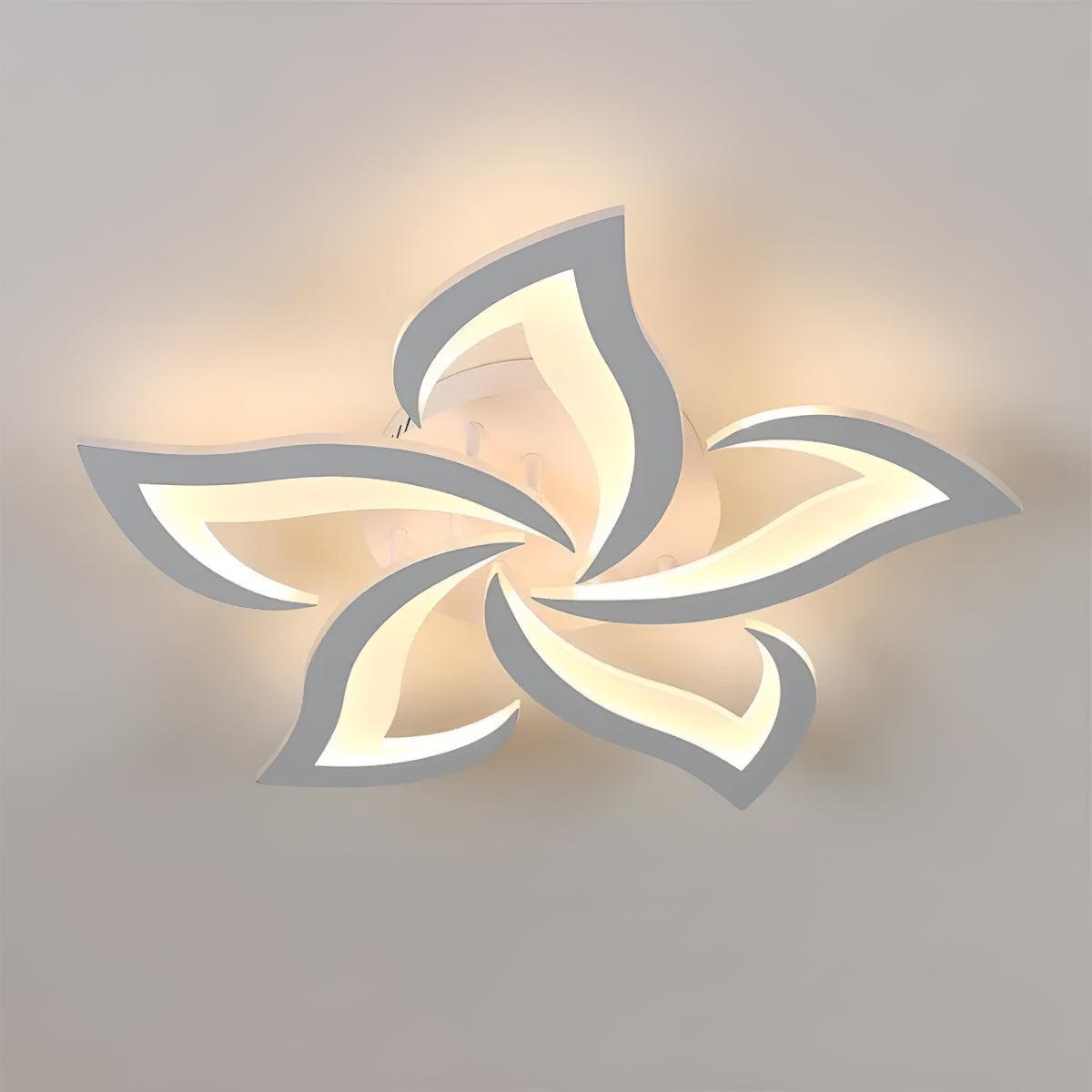 Artistic Contemporary Flush Ceiling Light With Modern Flower Design