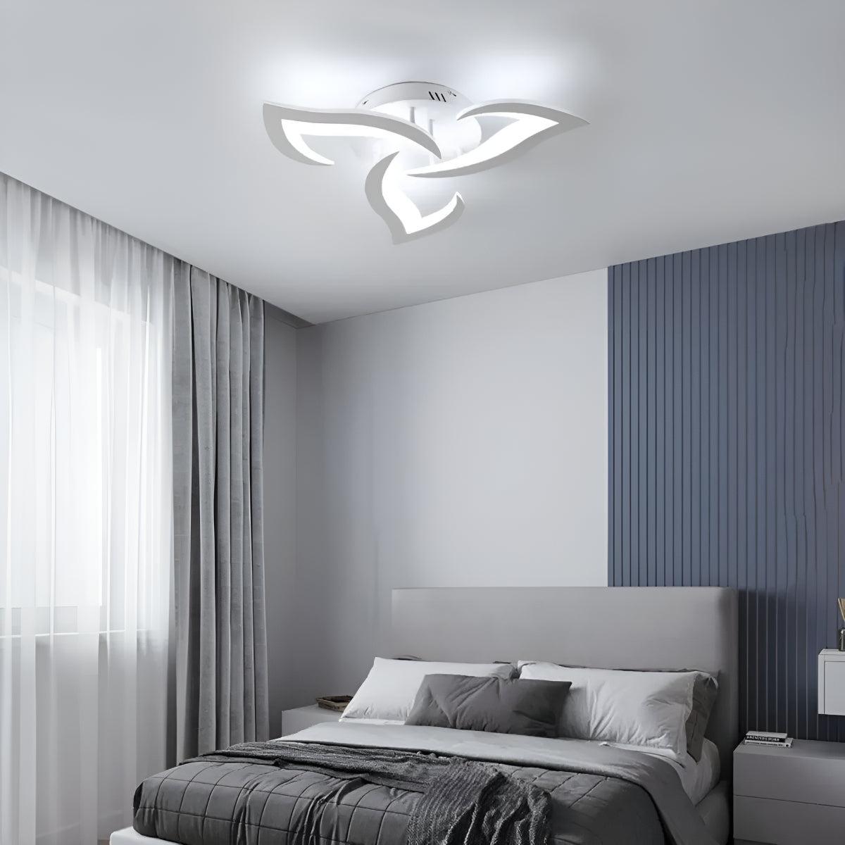 Artistic Contemporary Flush Ceiling Light With Modern Flower Design