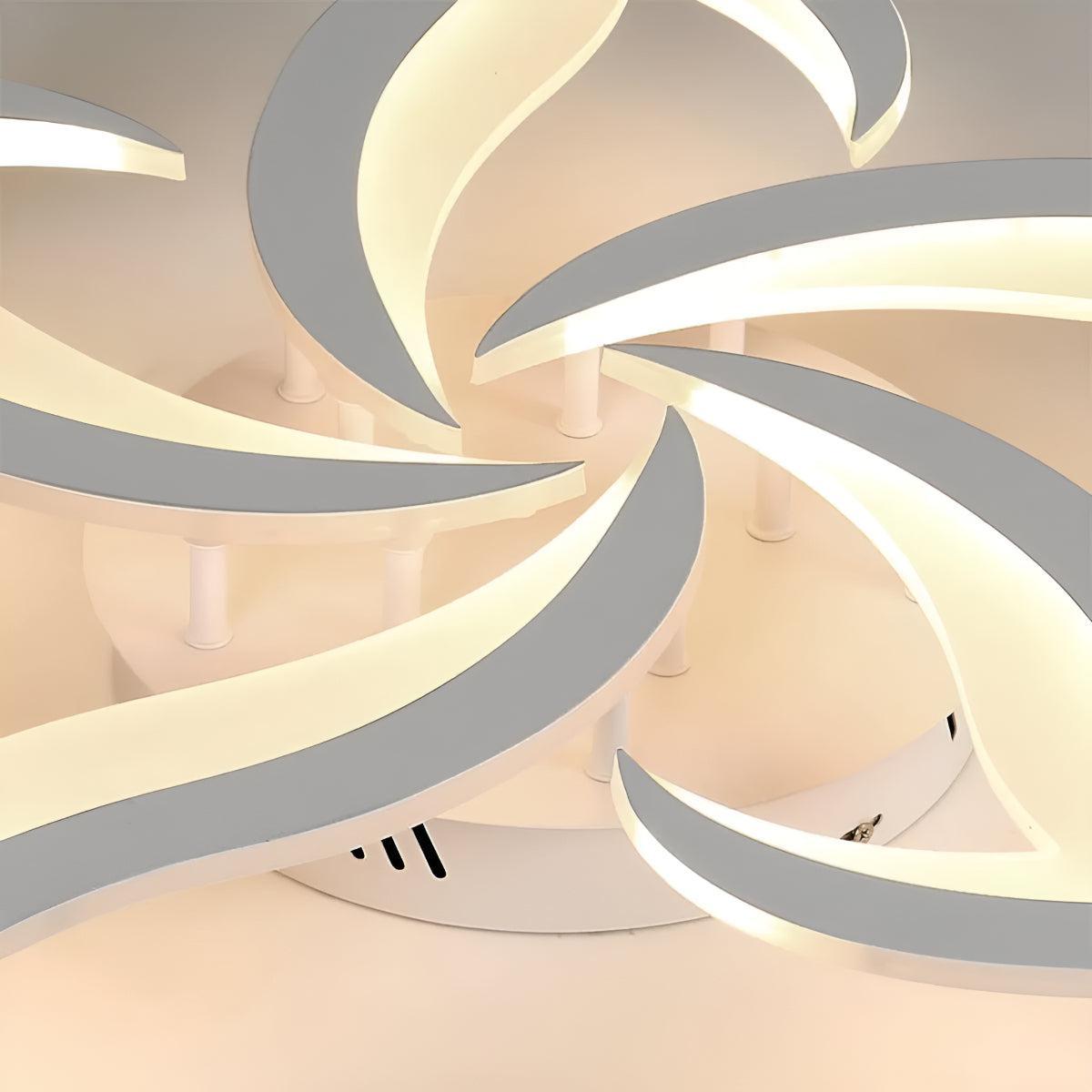 Artistic Contemporary Flush Ceiling Light With Modern Flower Design