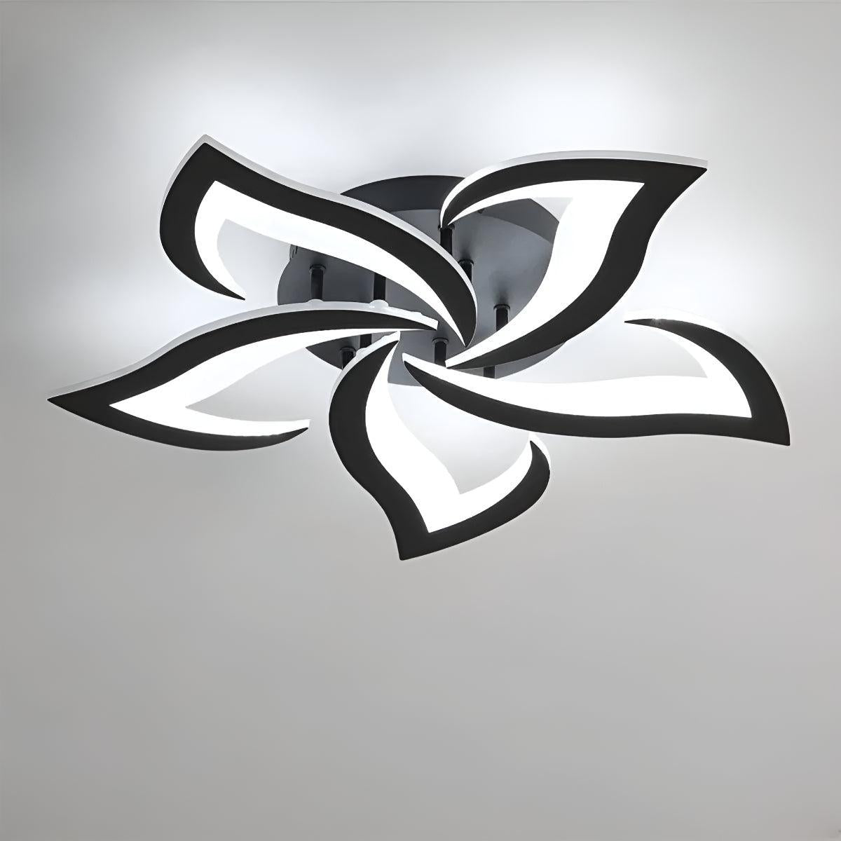 Artistic Contemporary Flush Ceiling Light With Modern Flower Design