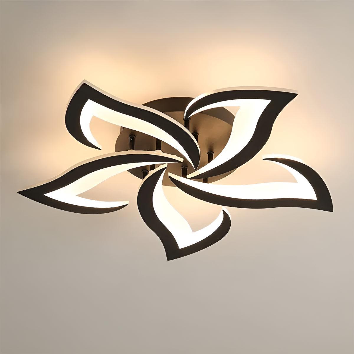 Artistic Contemporary Flush Ceiling Light With Modern Flower Design