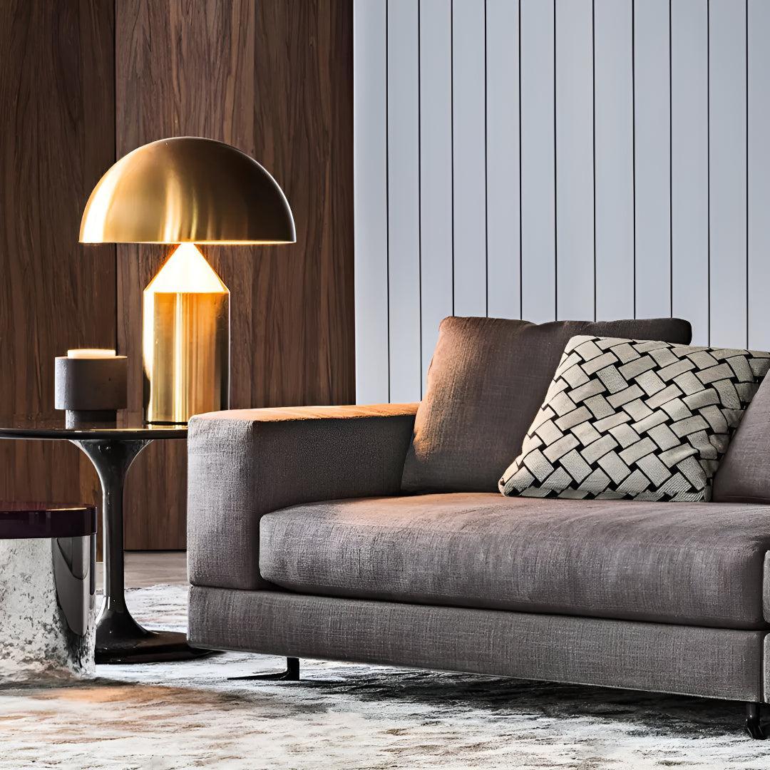 Atollo Bedside Metal Table Lamp With Modern Dome Shade