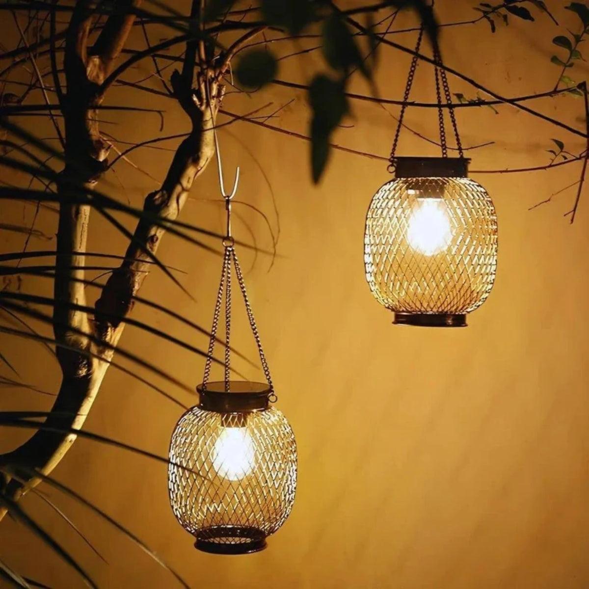 Automatic Sensor Decorative Solar Powered Hanging Garden Lantern Light