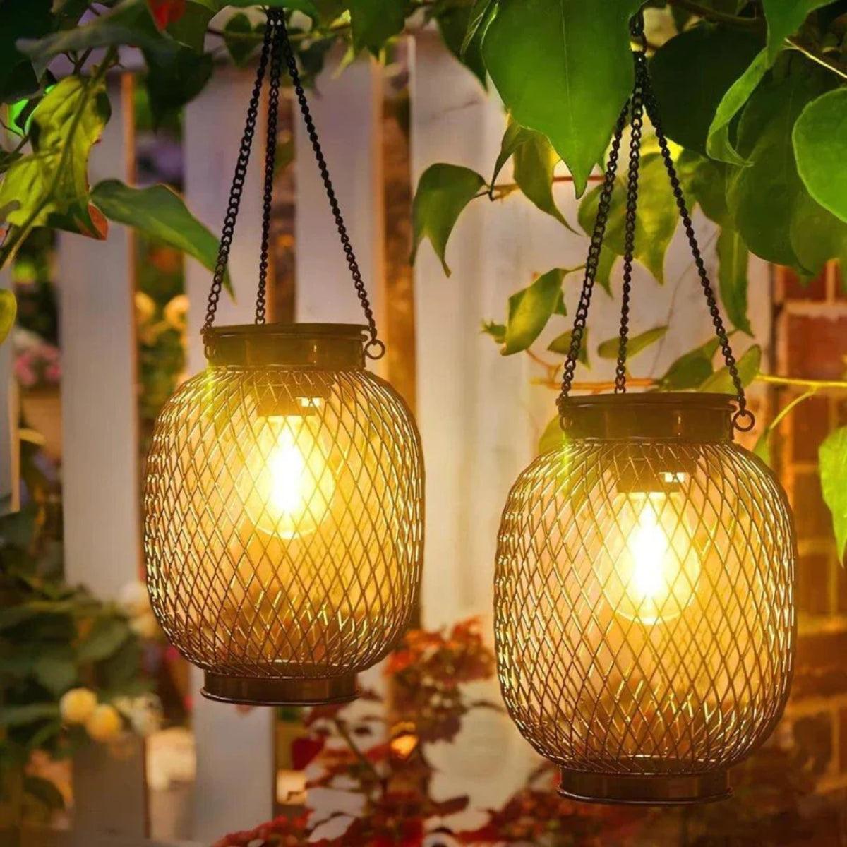Automatic Sensor Decorative Solar Powered Hanging Garden Lantern Light