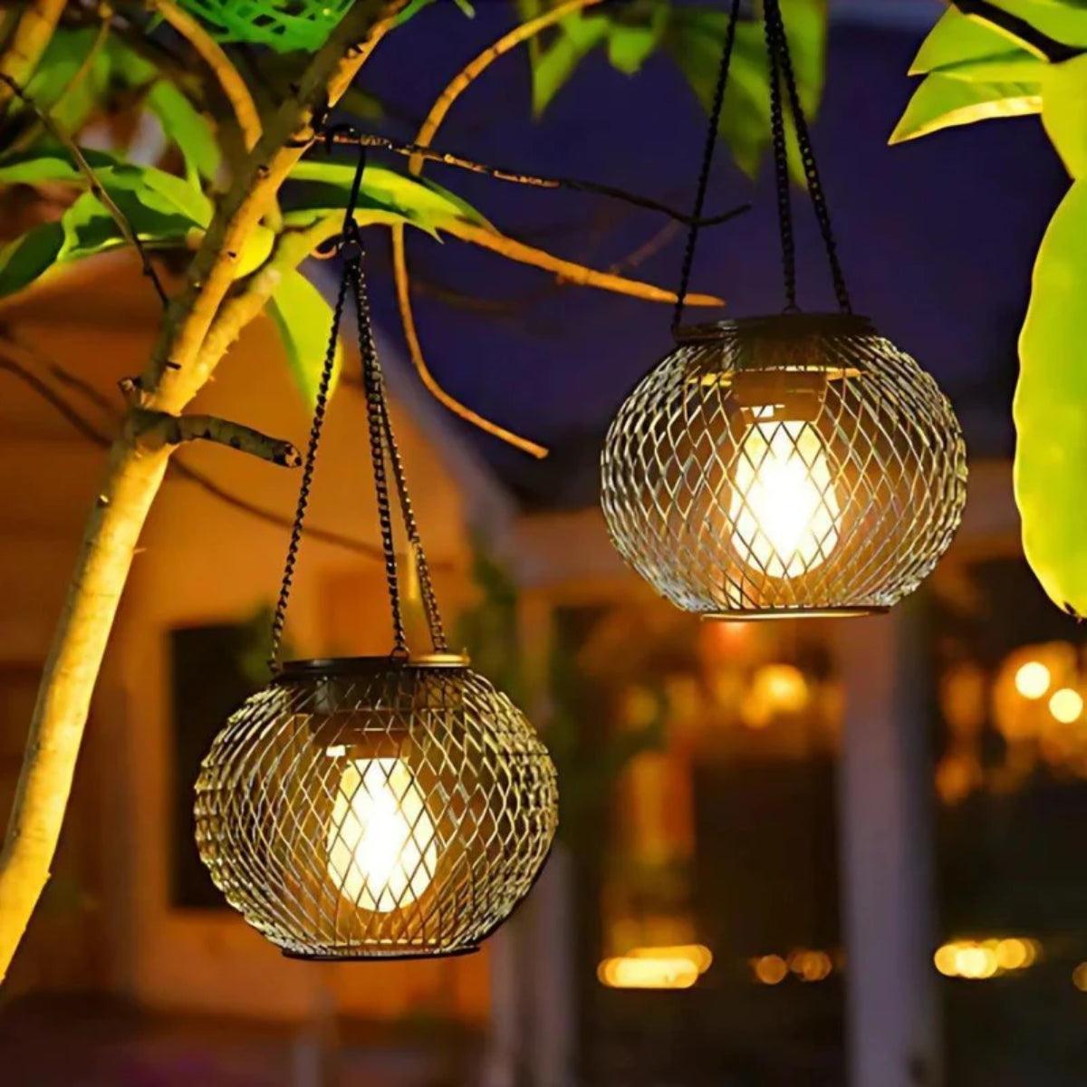 Automatic Sensor Decorative Solar Powered Hanging Garden Lantern Light