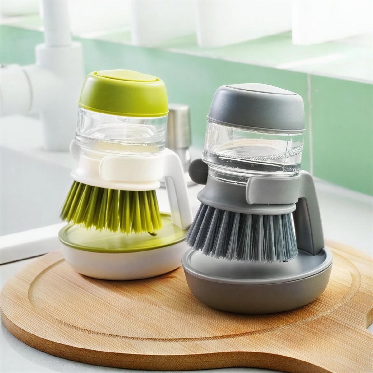 Automatic Washing Up Dish Scrubber Brush With Integrated Soap Dispenser