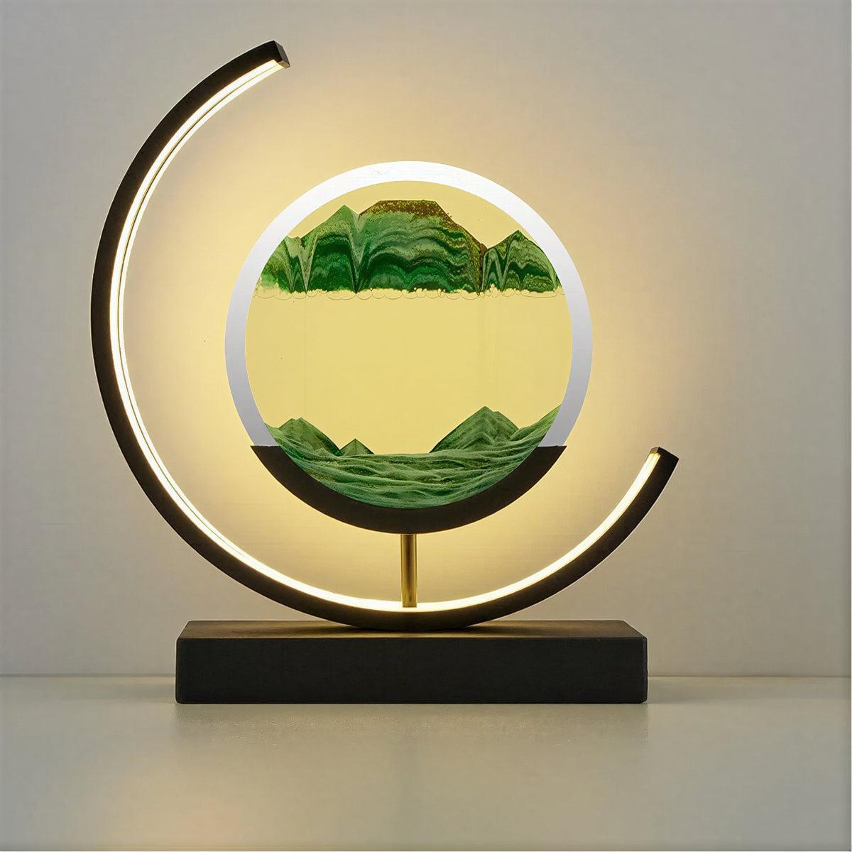 Bedside Table Lamp With Moving Sand Art Design