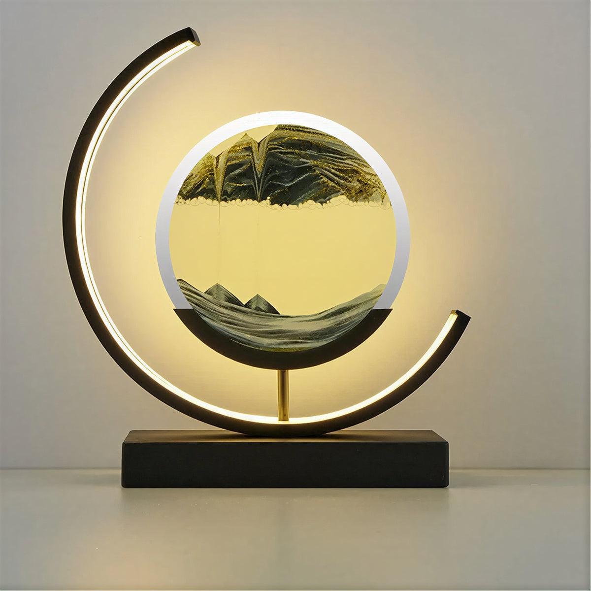 Bedside Table Lamp With Moving Sand Art Design