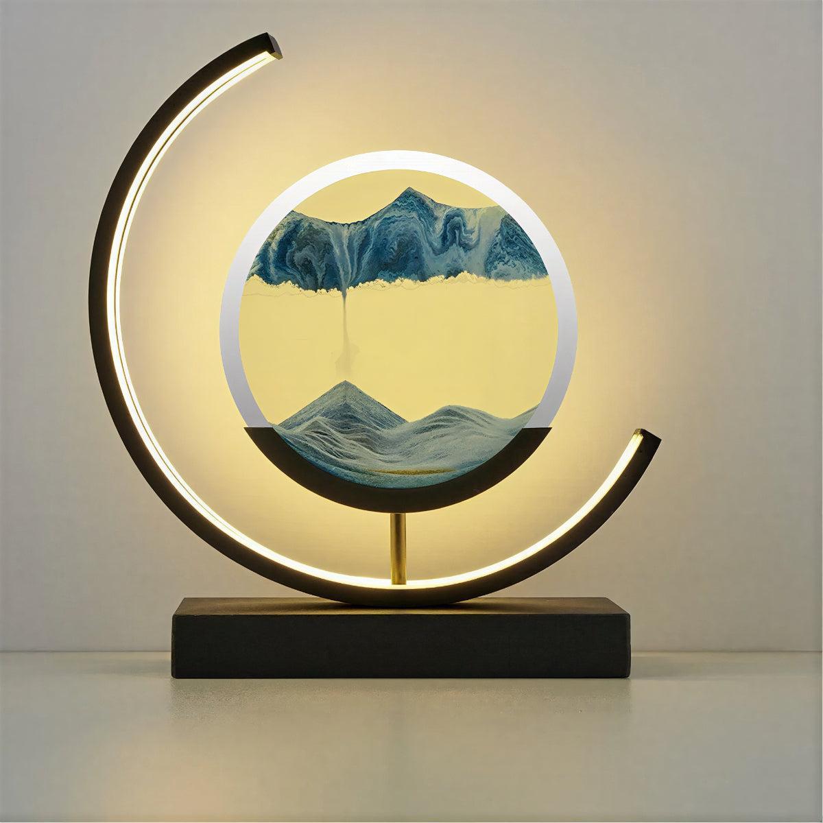 Bedside Table Lamp With Moving Sand Art Design