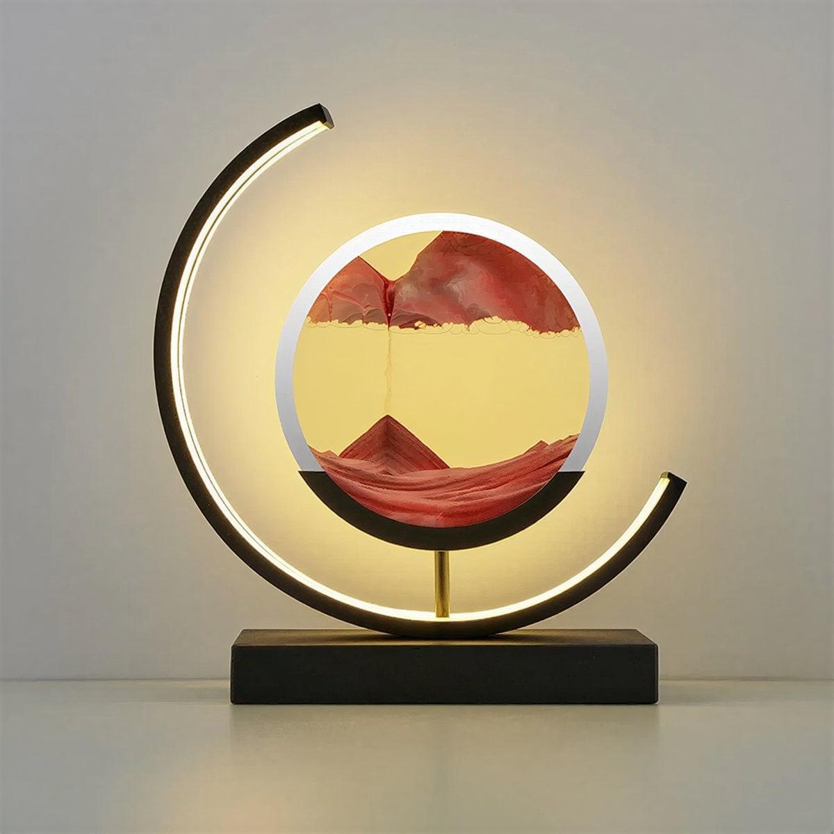 Bedside Table Lamp With Moving Sand Art Design