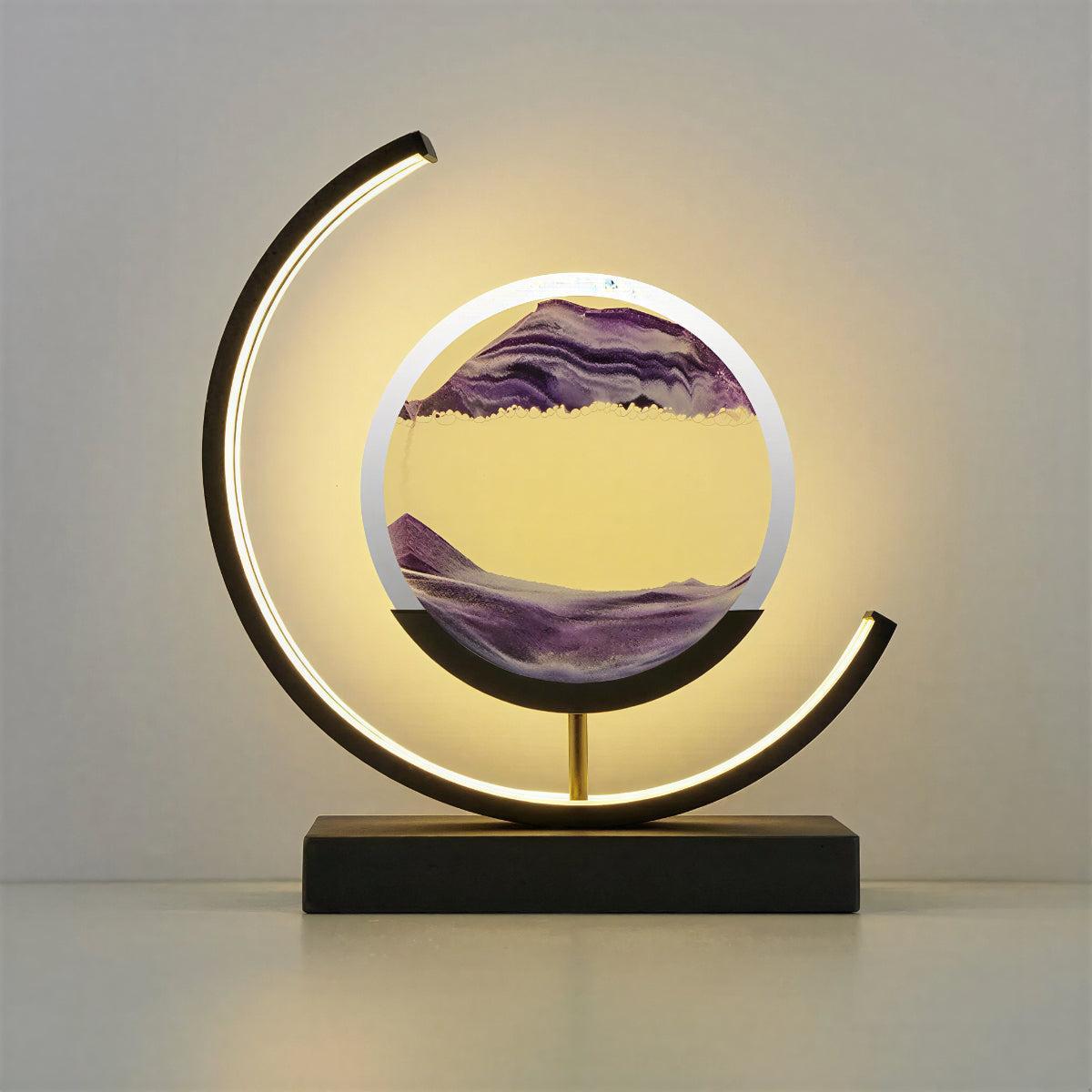 Bedside Table Lamp With Moving Sand Art Design