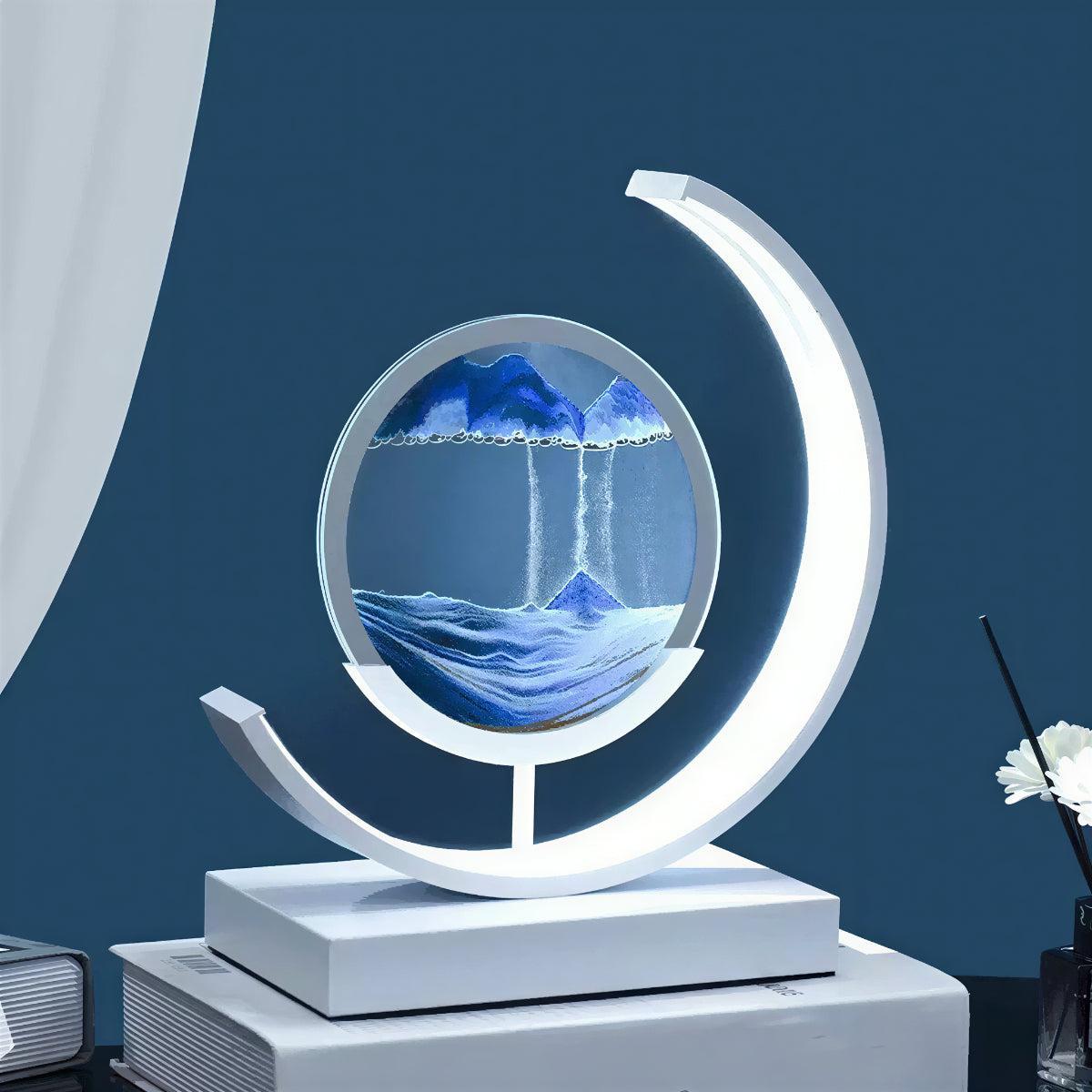 Bedside Table Lamp With Moving Sand Art Design