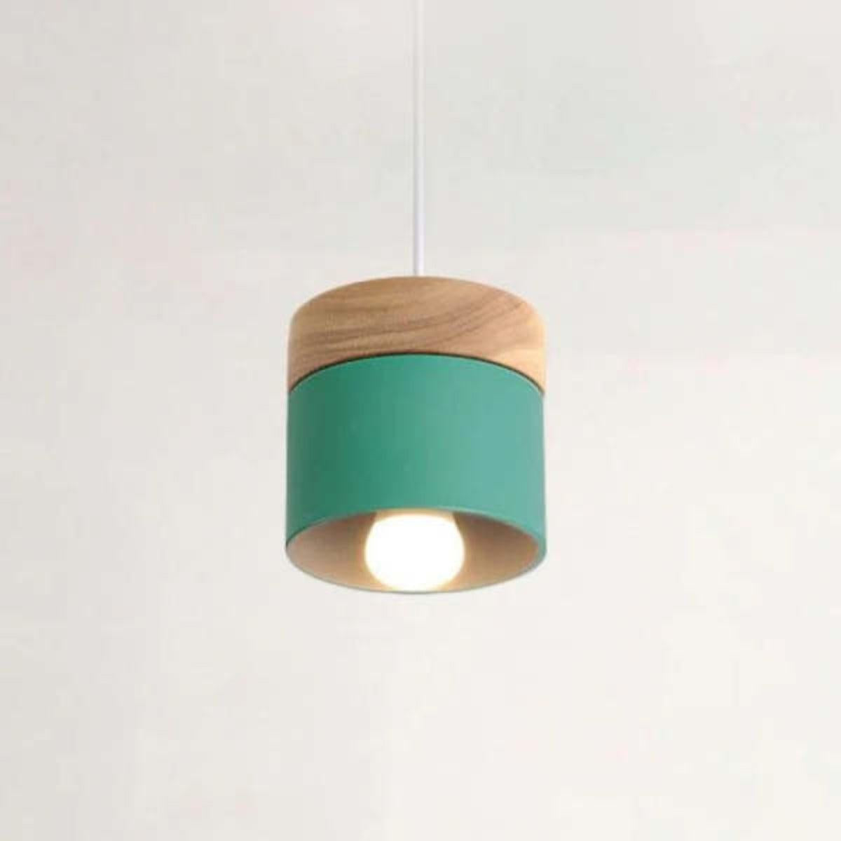 Ceiling Pendant Light Lamp With Minimalist Modern Design And Wooden Base