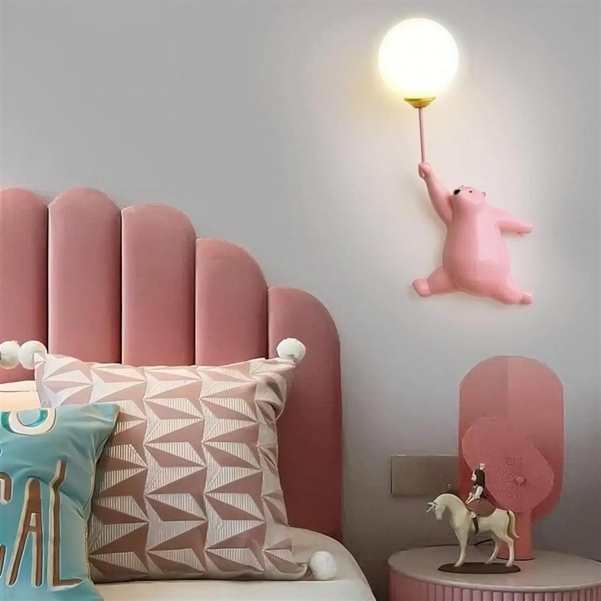 Childrens Bedroom Wall Lamp Light For Nursery With Polar Bear Design