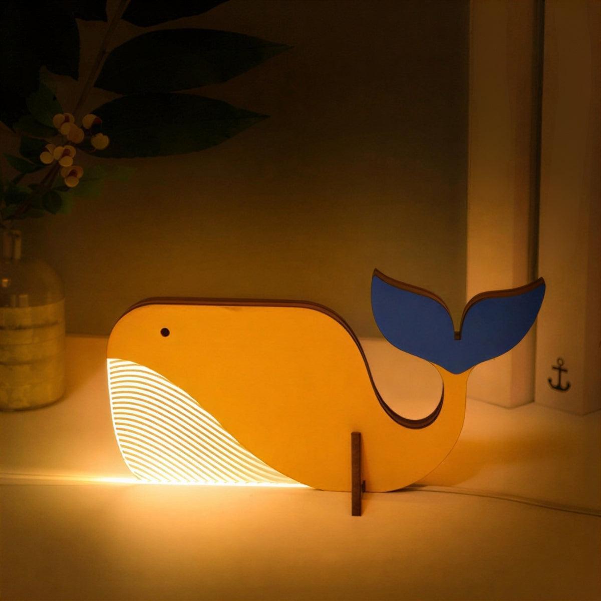 Childrens Bedside Nightlight Lamp With 3D Illusion Animal Design