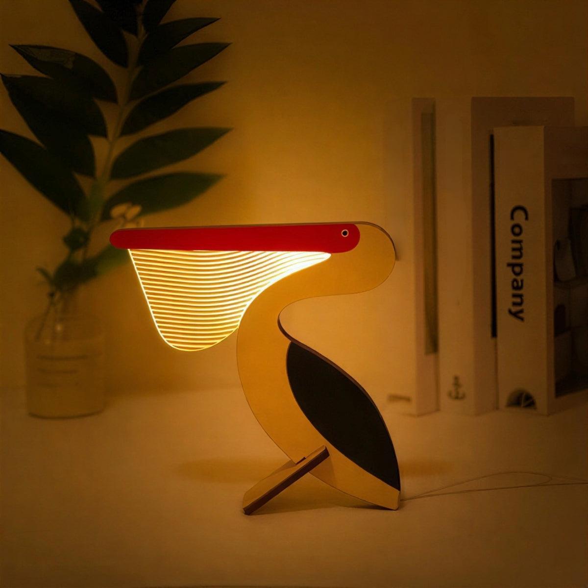 Childrens Bedside Nightlight Lamp With 3D Illusion Animal Design