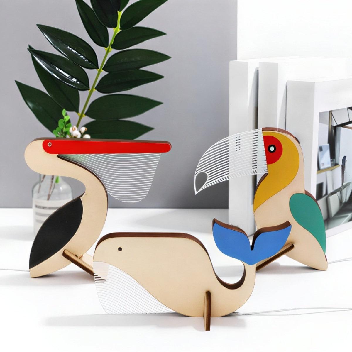 Childrens Bedside Nightlight Lamp With 3D Illusion Animal Design