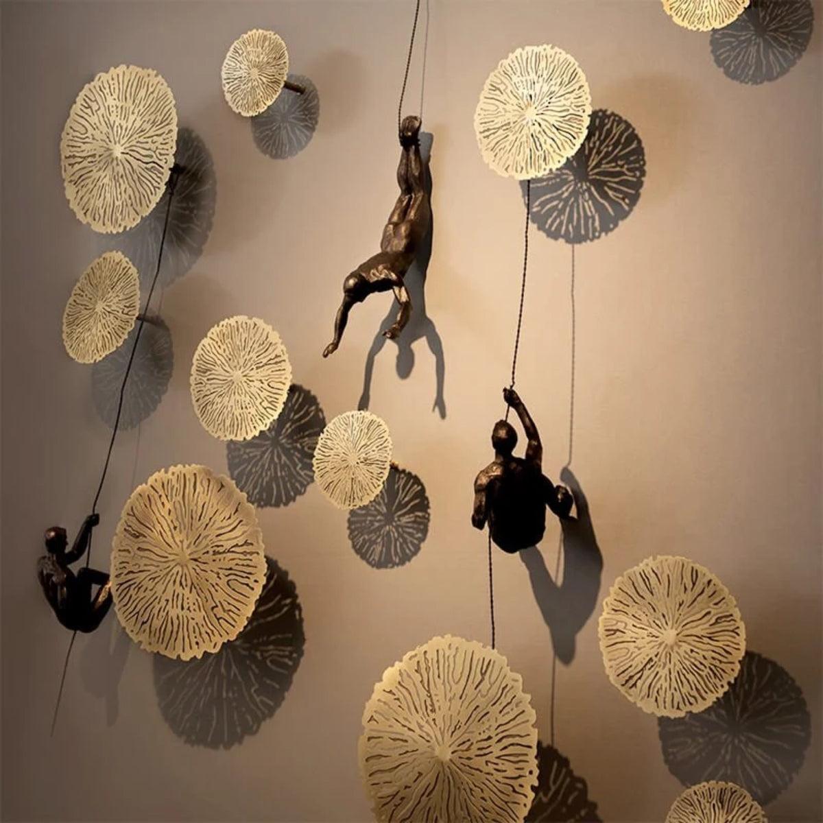 Climbing Man Sculpture Figure For Decorative Wall Art
