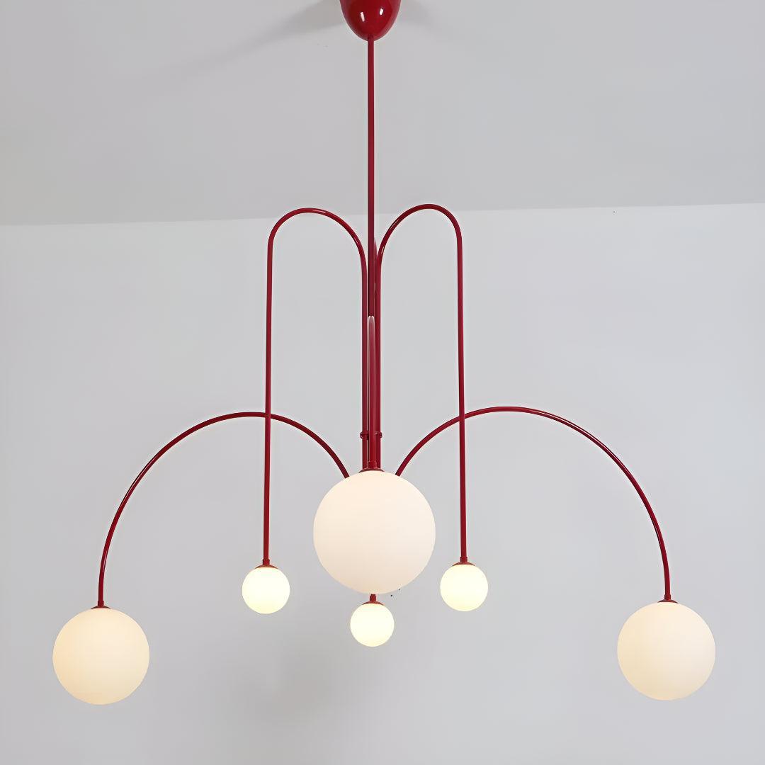 Contemporary Ceiling Chandelier Lighting With Multi Arm Design and Globe Lamp Shades