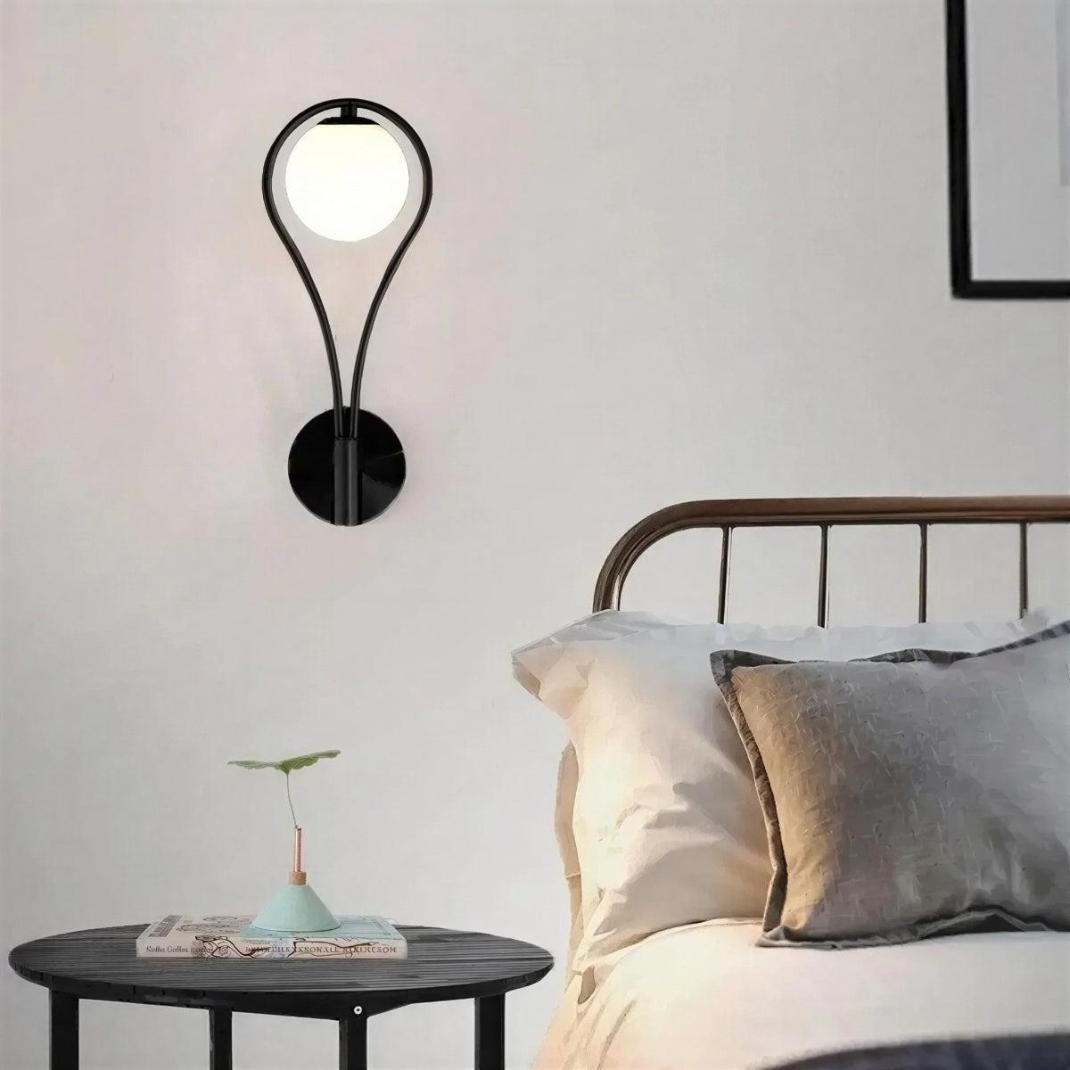 Contemporary Indoor Wall Mounted Light With Teardrop Styled Hanging Ambient Globe