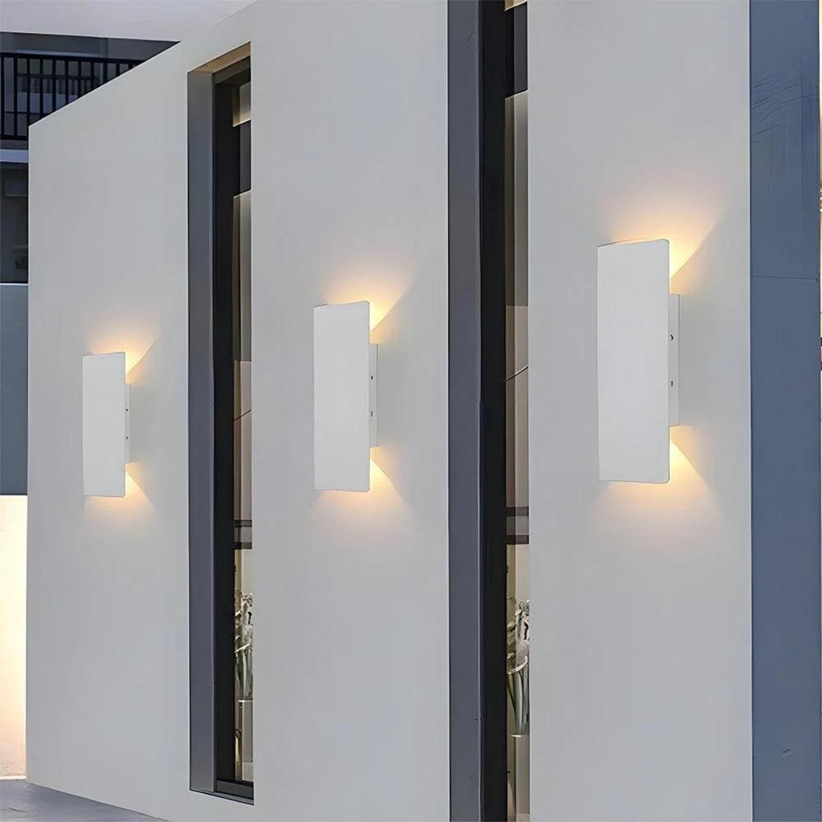 Contemporary Outdoor Wall Light With Dual Up Down Lighting