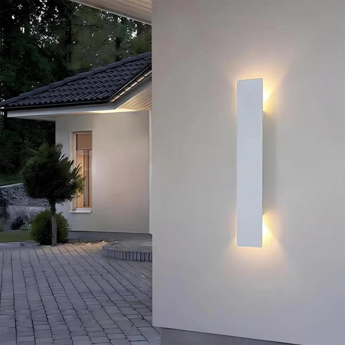 Contemporary Outdoor Wall Light With Dual Up Down Lighting