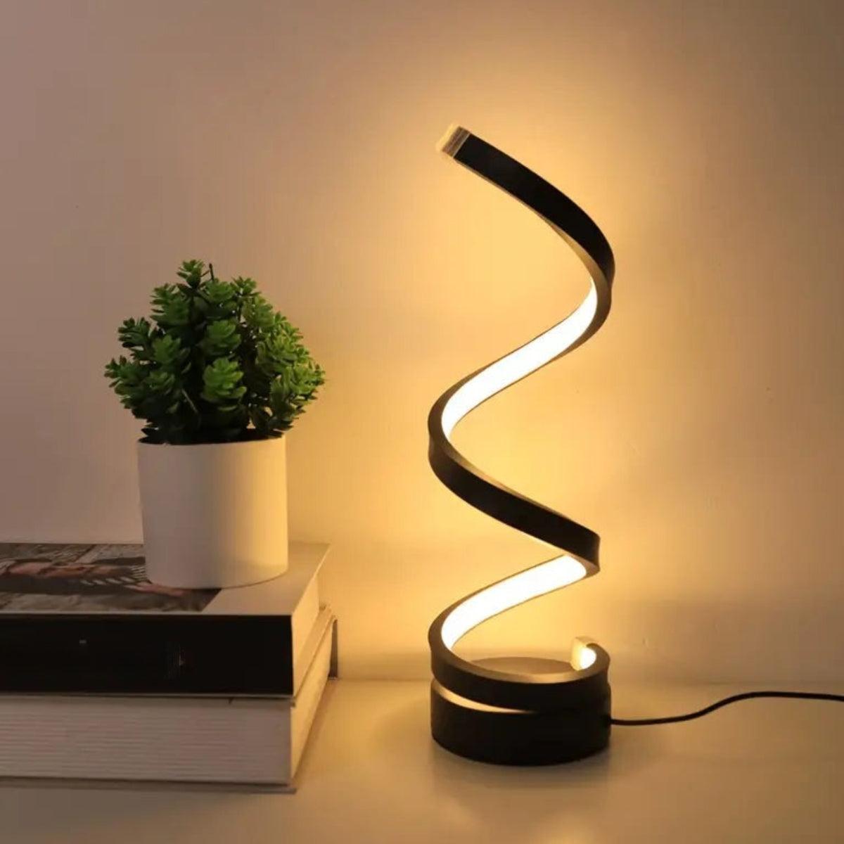 Curly Spiral Table Lamp With Dimmable LED Function