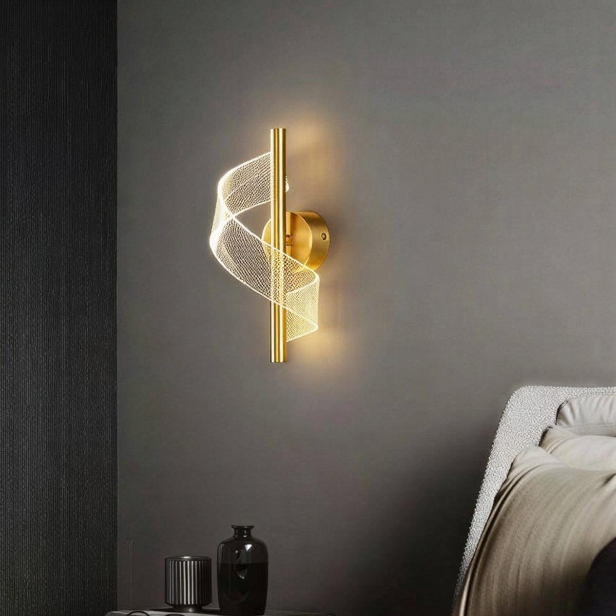 Decorative Wrapped Spiral Ribbon Patterned Wall Lamp