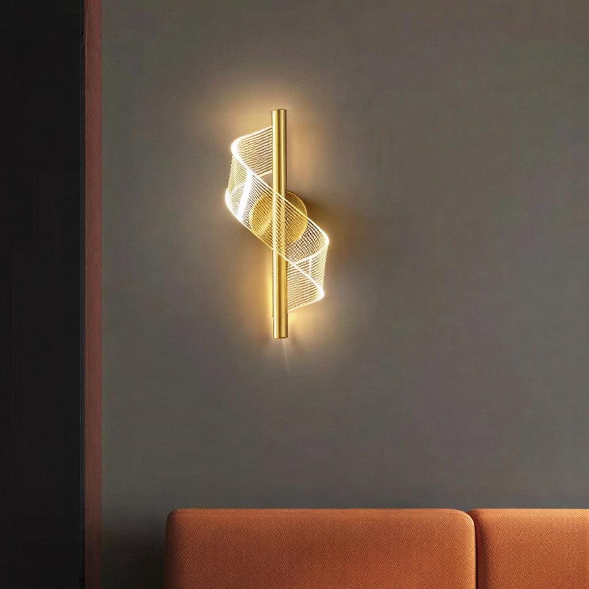 Decorative Wrapped Spiral Ribbon Patterned Wall Lamp