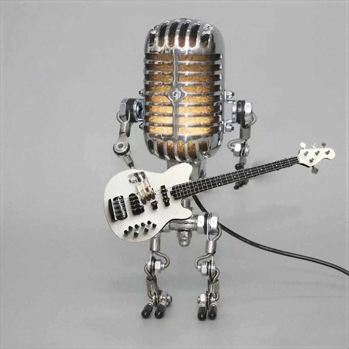 Dimmable Table Lamp With Retro Microphone And Guitar Design