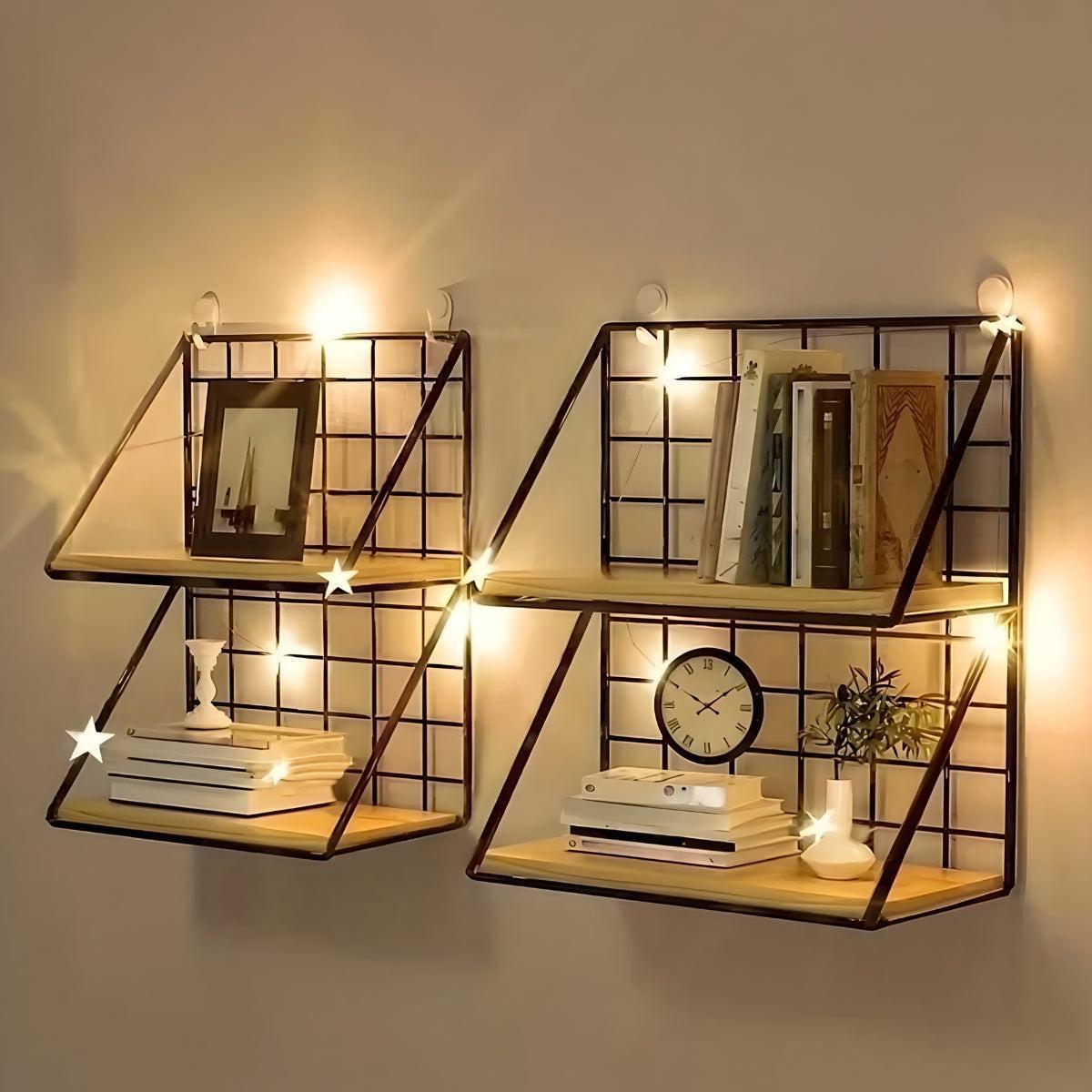 Floating Caged Wall Shelf For Modern Minimalist Home Storage