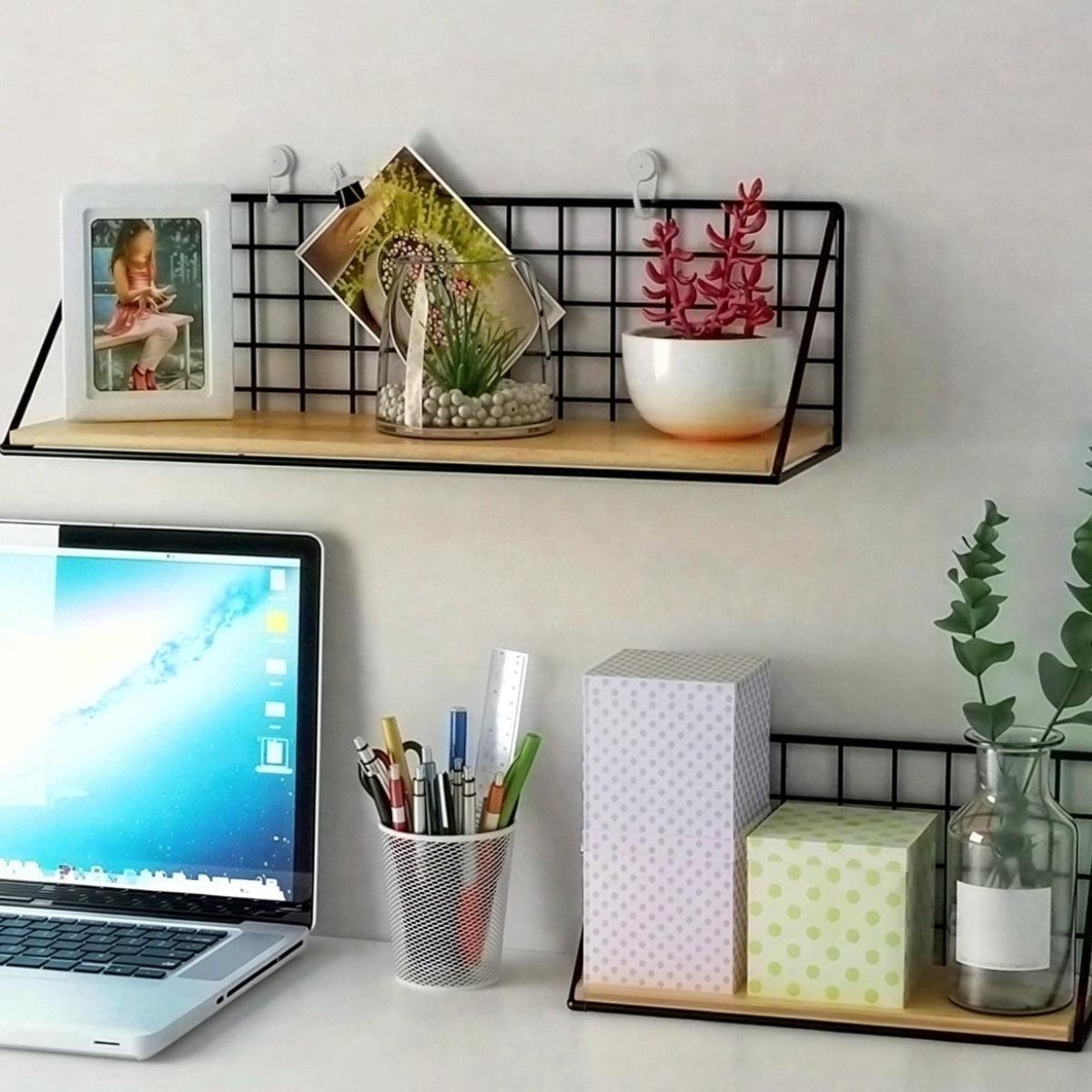 Floating Caged Wall Shelf For Modern Minimalist Home Storage