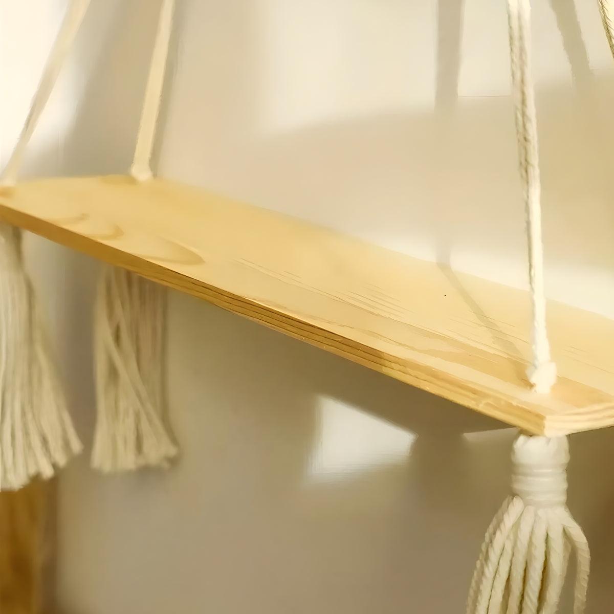 Floating Wall Mounted Shelf With Decorative Boho Design