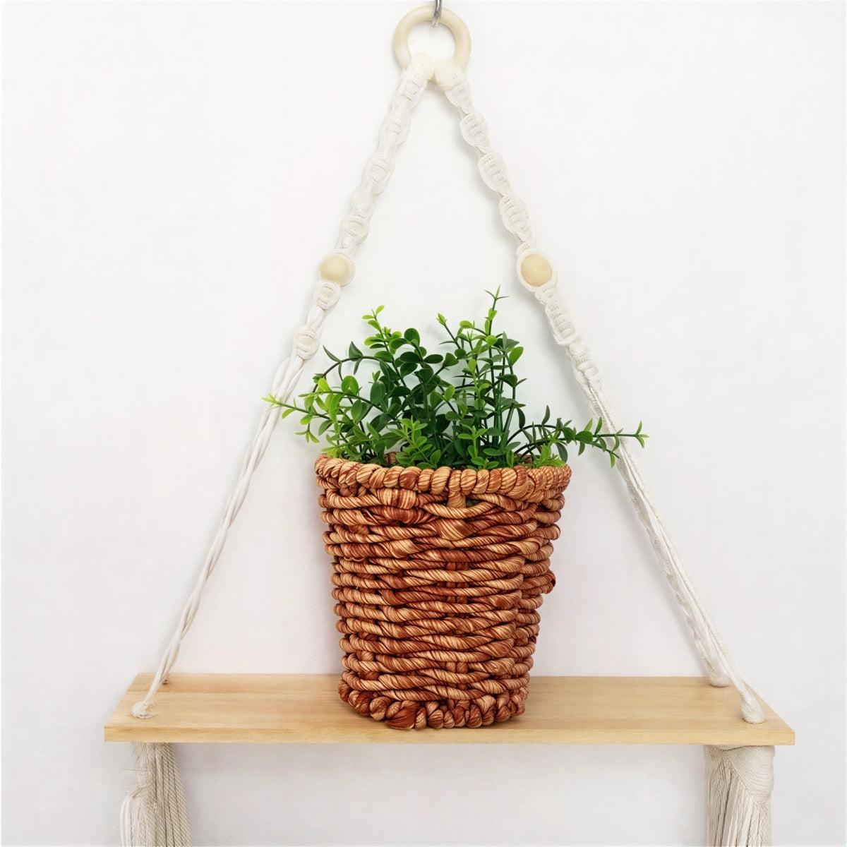 Floating Wall Mounted Shelf With Decorative Boho Design