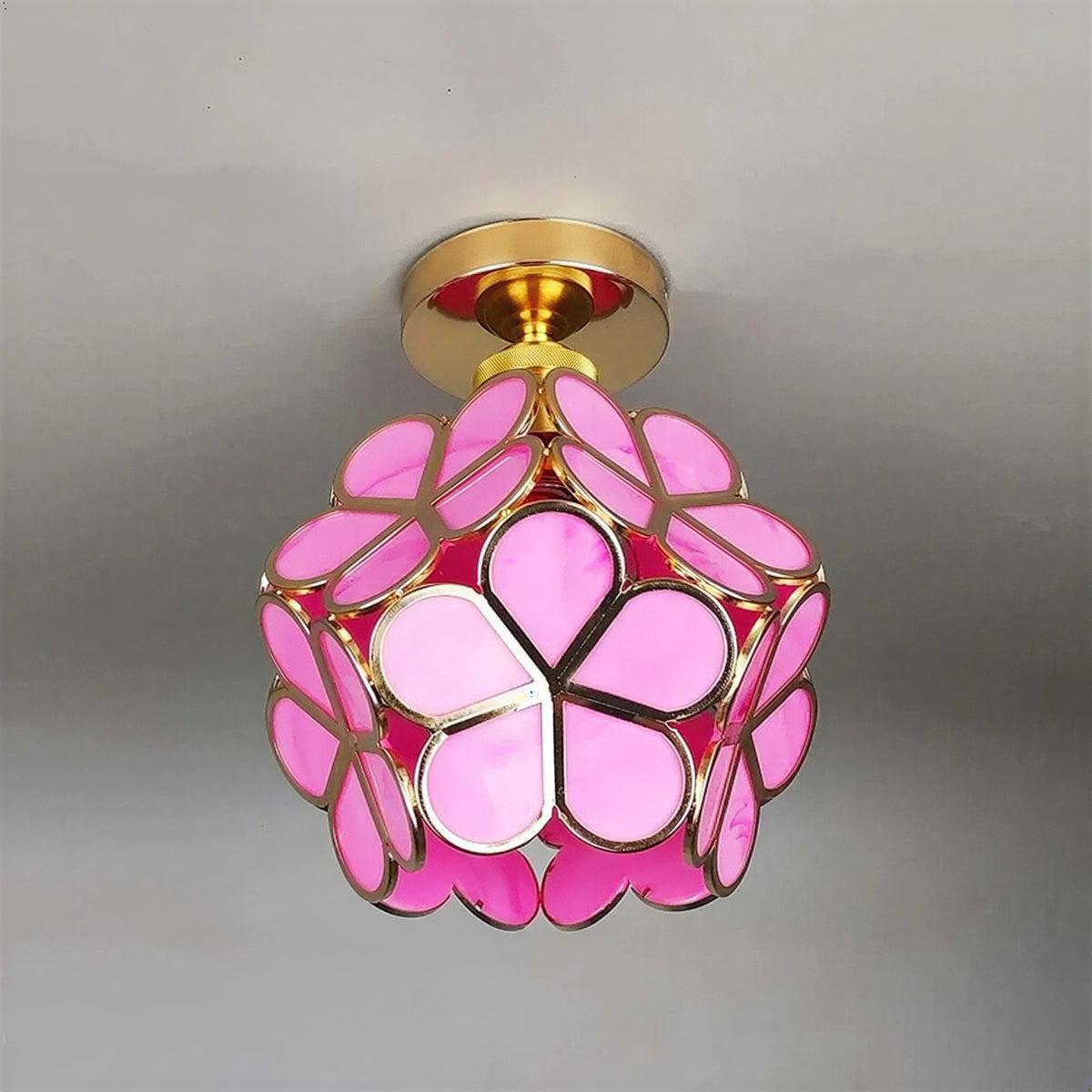 Floral Style Semi Flush Flower Ceiling Light