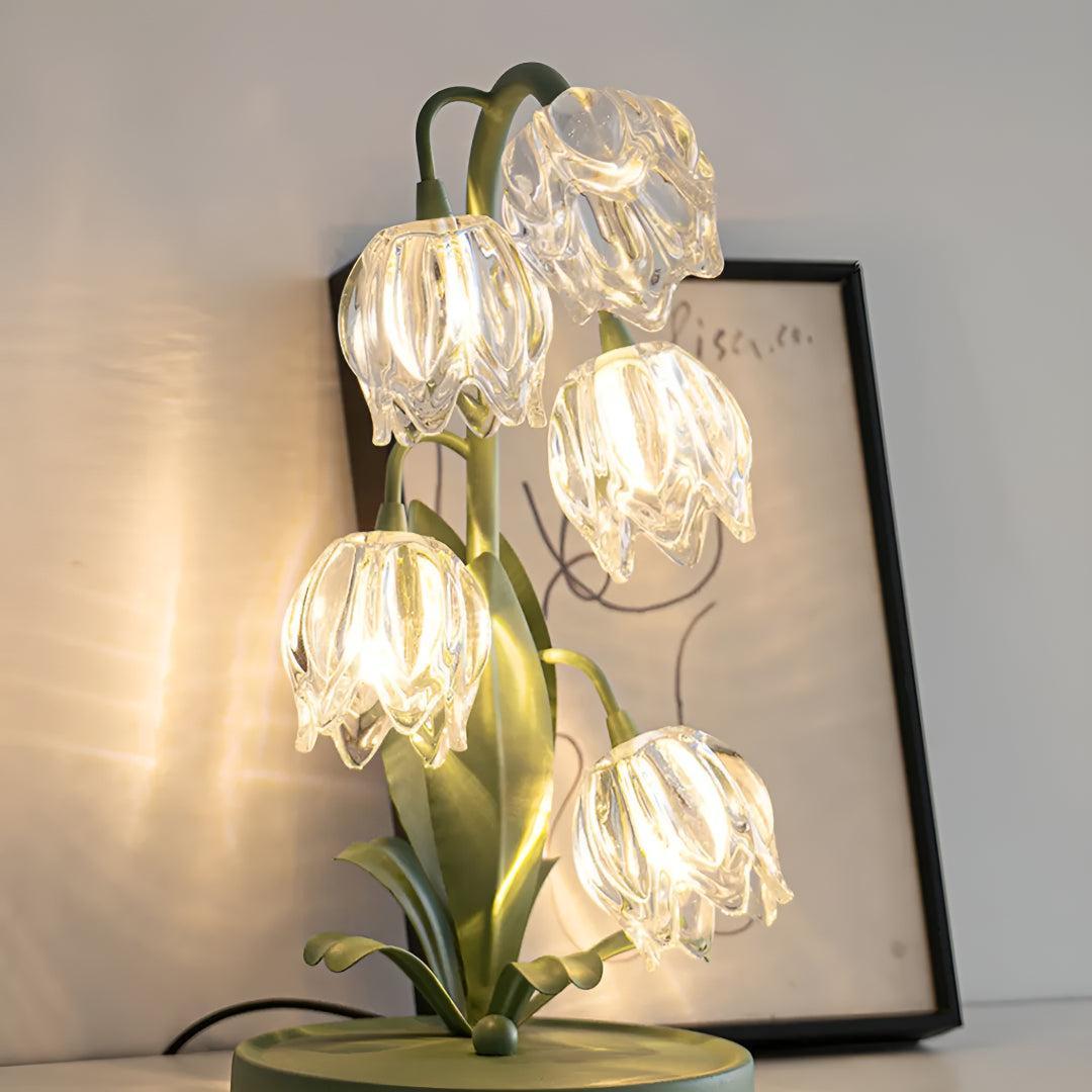 Floral Table Lamp With Flower Petal Design