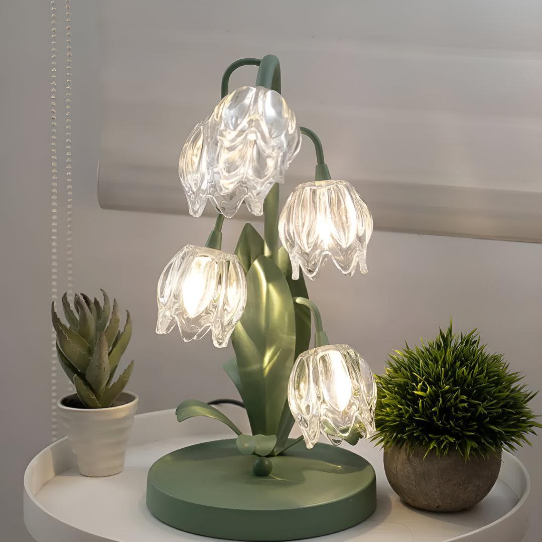 Floral Table Lamp With Flower Petal Design