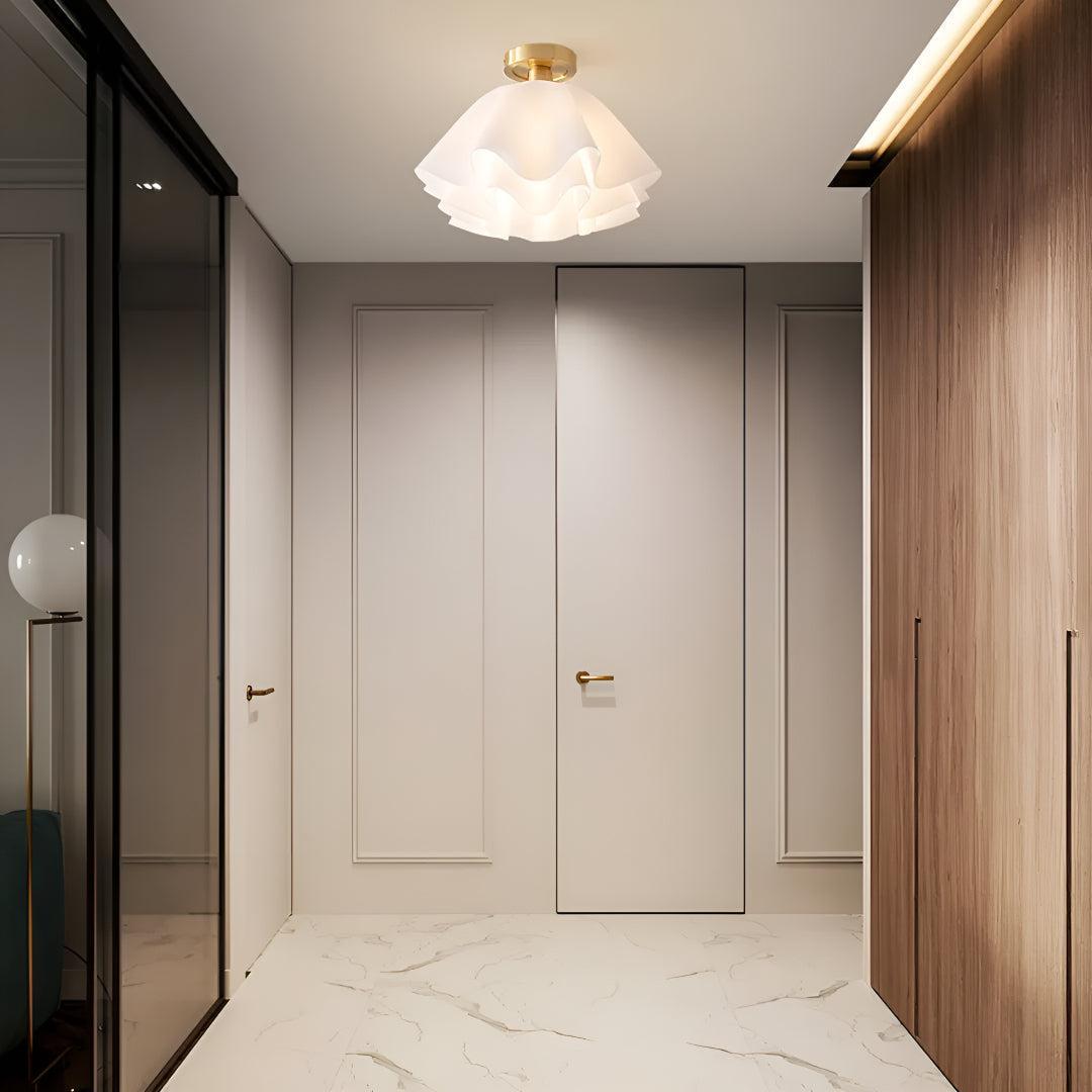 Gailon Flush Ceiling Light with Modern Pleated Shade