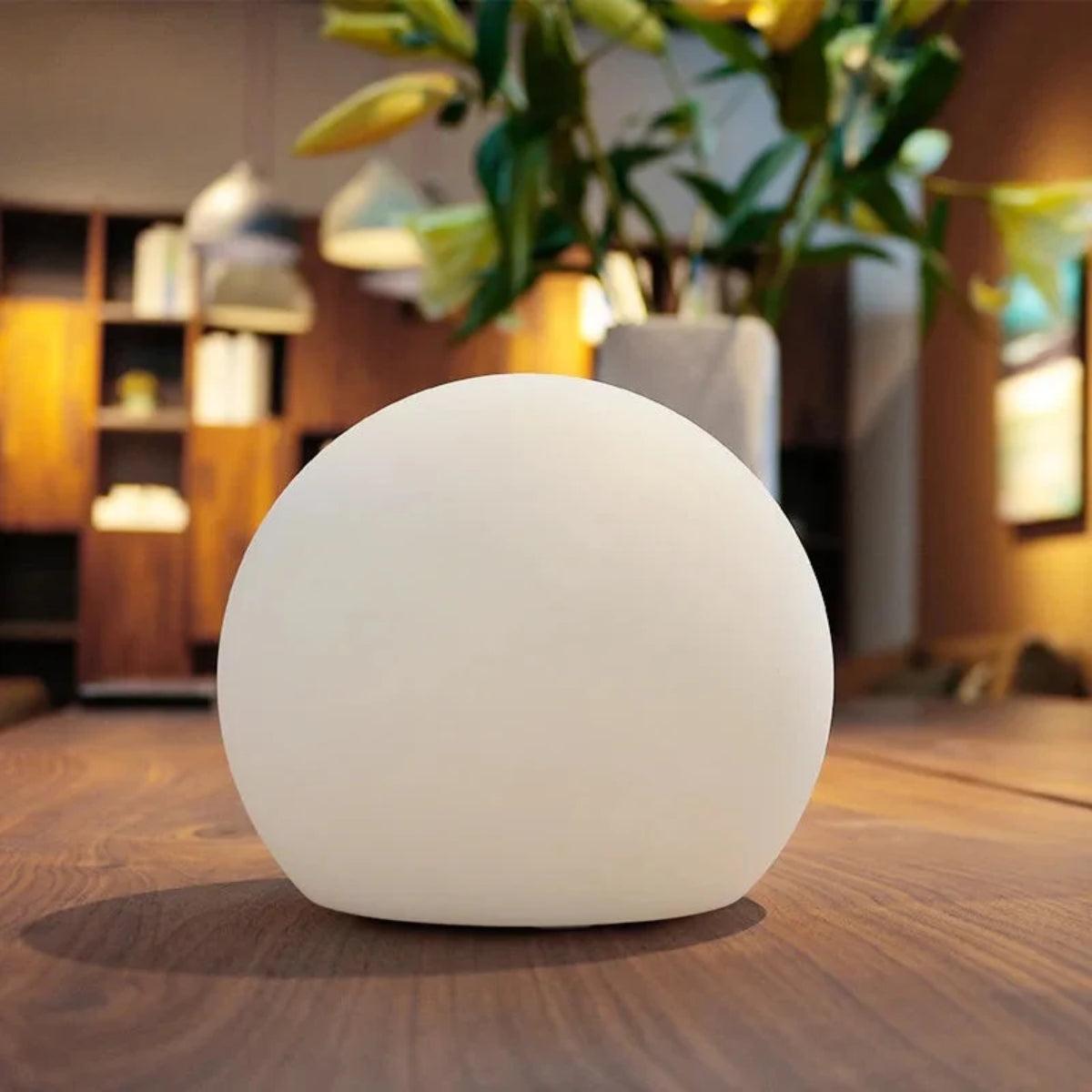 Globe Bedside Table Lamp With Rechargeable And Remote Control Dimming